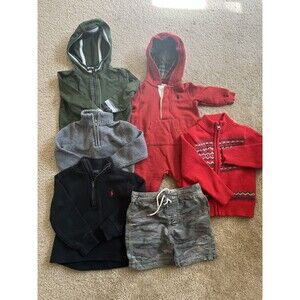 Polo Ralph Lauren Polo Shirt Lot of 6 Hoodie Toddler Boy's 2T And 12-24 Tommy